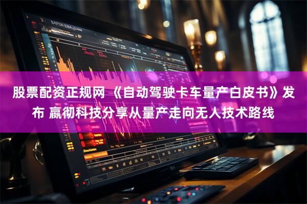 股票配资正规网 《自动驾驶卡车量产白皮书》发布 嬴彻科技分享从量产走向无人技术路线